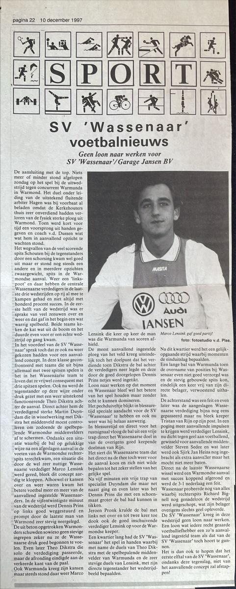 Wedstrijd 7 december 1997