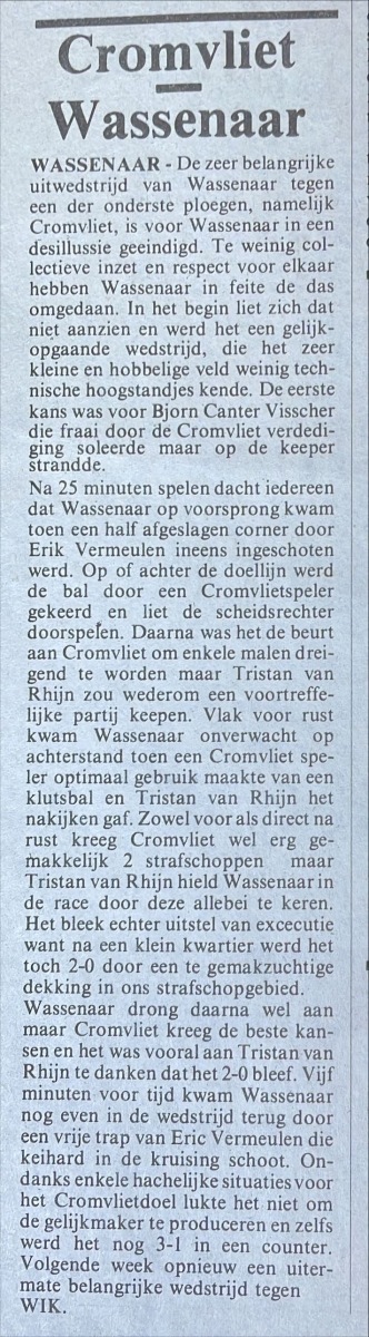 Wedstrijd 8 december 1990
