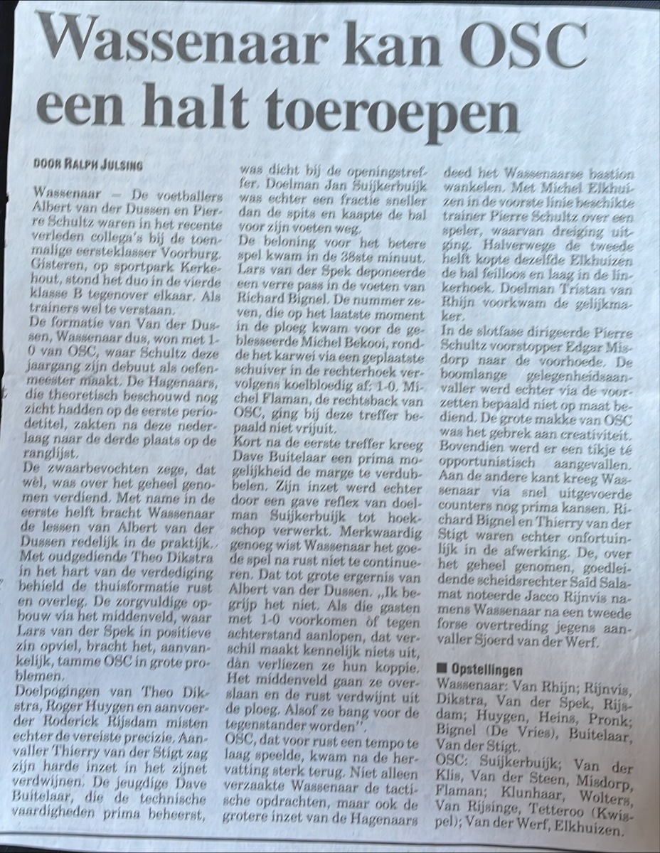 Wedstrijd 3 november 1996