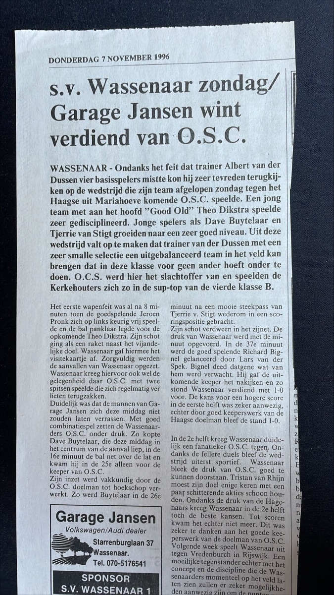 Wedstrijd 3 november 1996