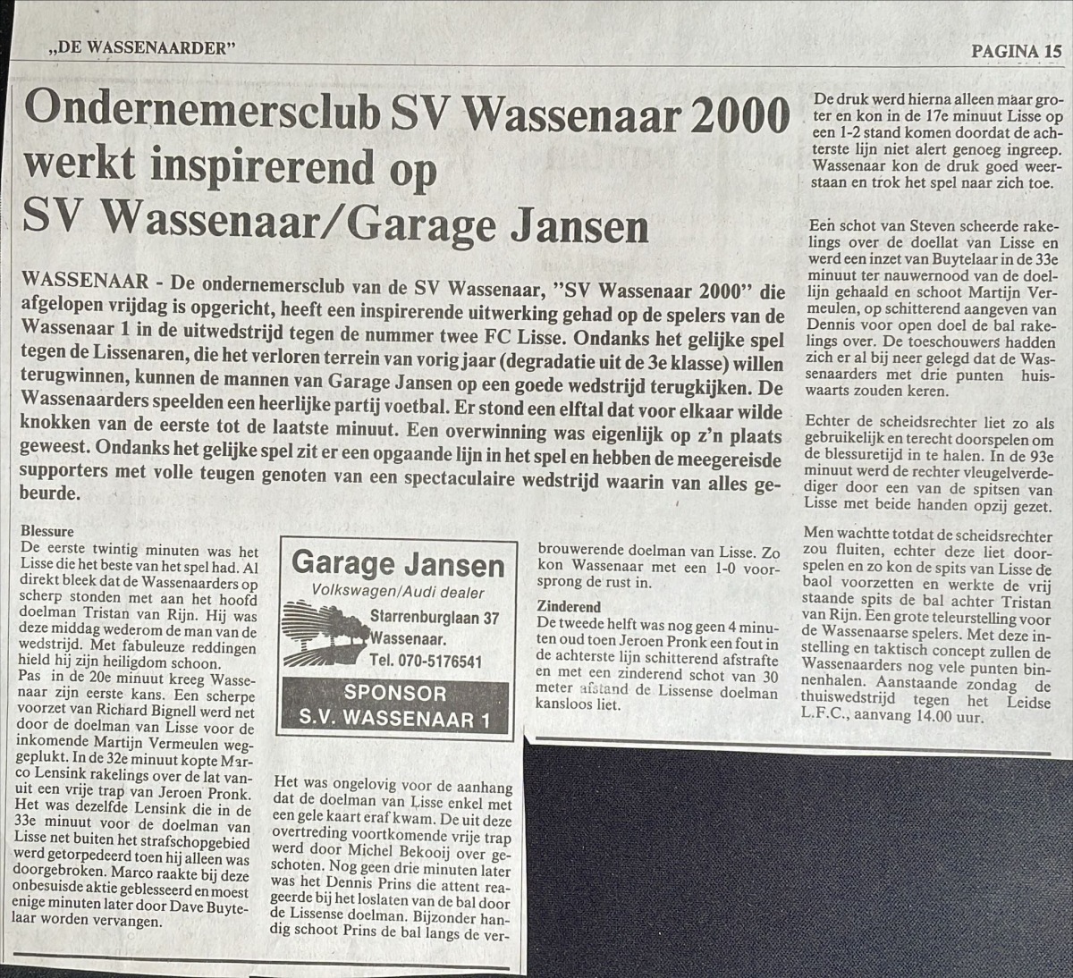 Wedstrijd 2 november 1997
