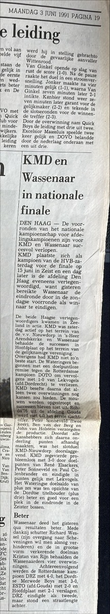 Krant 3 juni 1991 over Nederlands Kampioenschap in Zeist