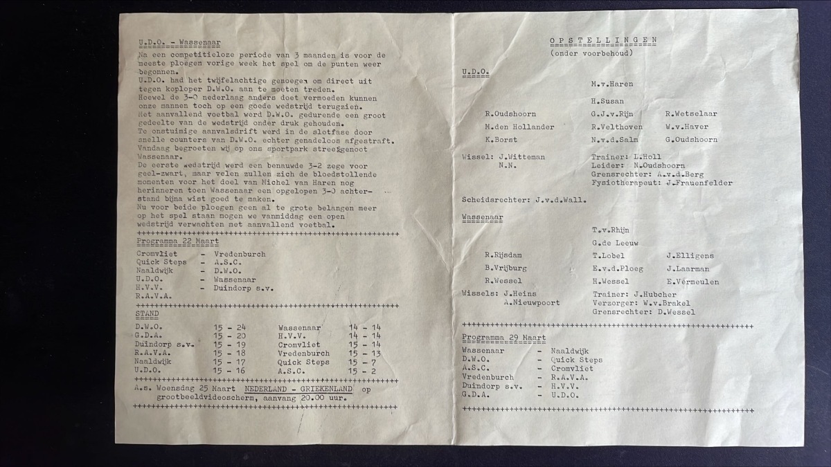 Programma voor 22 maart 1987