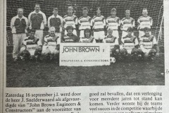 16 september 1989 krijgt S.V. Wassenaar een nieuwe Sponsor, John Brown